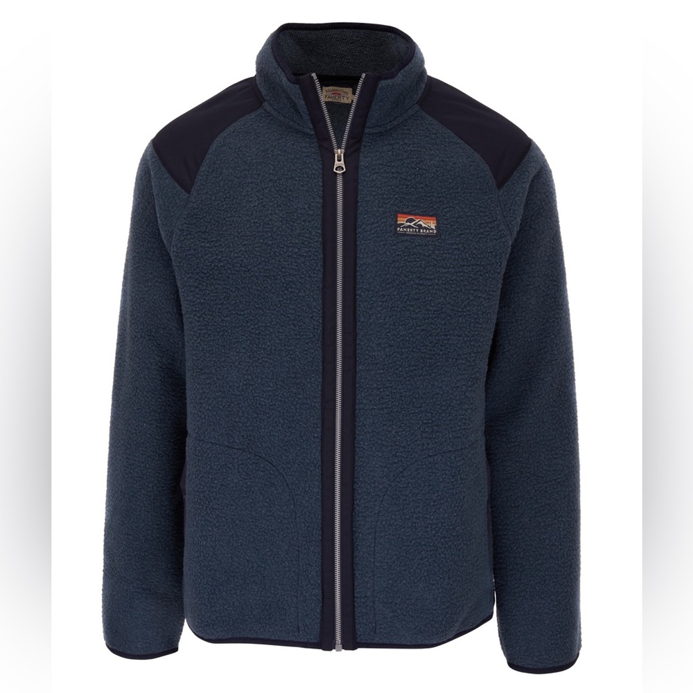 Faherty Fleece Zip Up Jacket Blue Men’s Size Large Outdoor Hiking Gorpcore‎ Warm